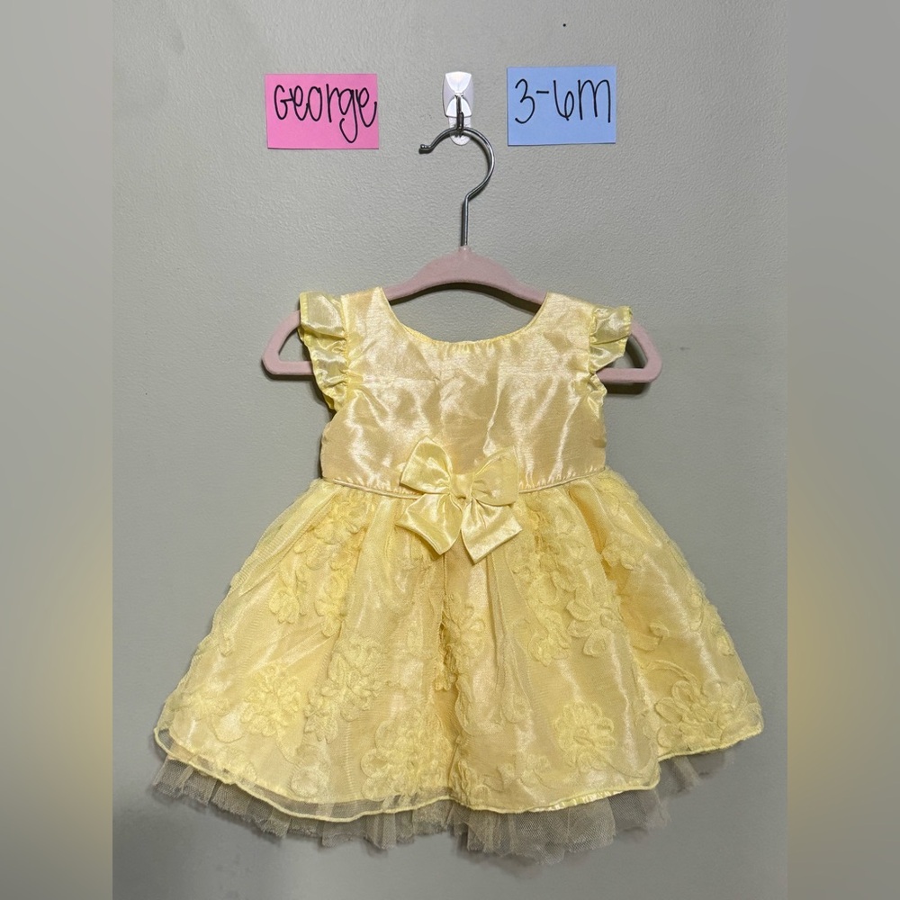 NWOT George Yellow Floral Infant Dress, 3-6M